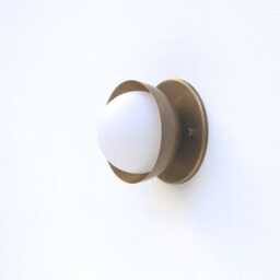 Wall Sconce/Flush Mount Ceiling Light, Mid Century Brass Sconce/Ceiling Light With Mini - Shade, Ul Listed, Ppq4 No.0496 - thumbnail 2