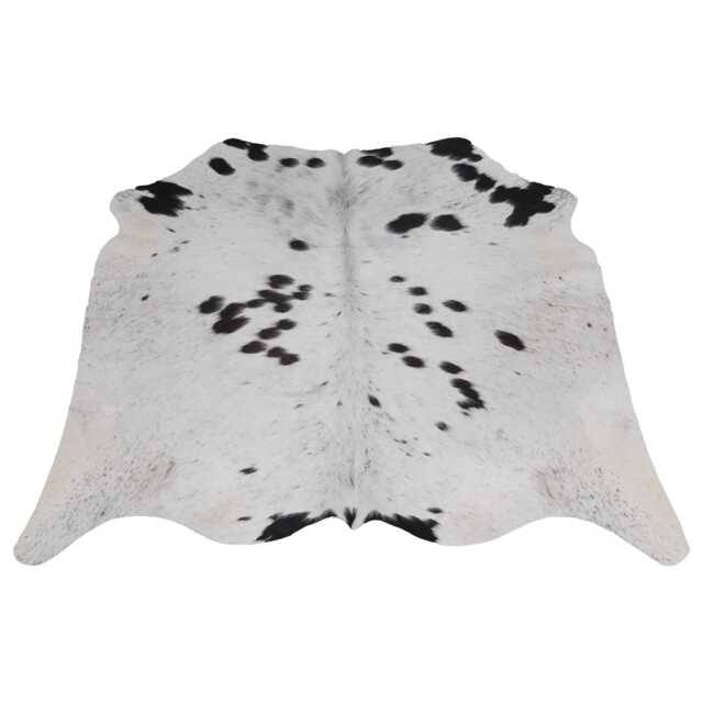 Genuine Black & White Cowhide Rug - Medium Natural Leather For Stylish Home Decor - image 1