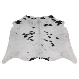 Genuine Black & White Cowhide Rug - Medium Natural Leather For Stylish Home Decor - thumbnail 1