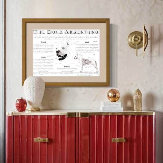 Vintage Dogo Argentino Poster - Antique Dog Breed Art Print - image 1