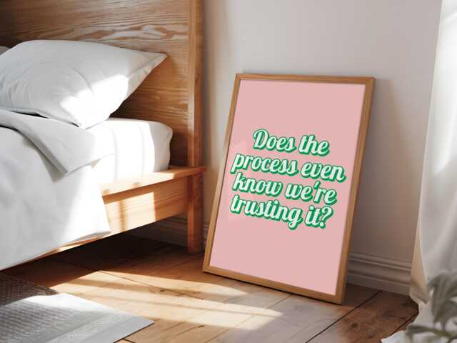 Trust The Process Pink & Green Retro Print - Office Wall Art, Colourful Prints, Art For Wall, Girly Bedroom - image 1