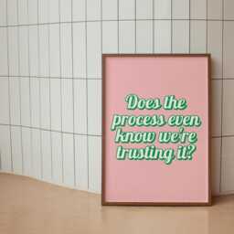 Trust The Process Pink & Green Retro Print - Office Wall Art, Colourful Prints, Art For Wall, Girly Bedroom - thumbnail 3