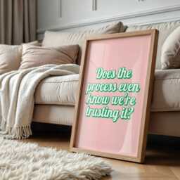 Trust The Process Pink & Green Retro Print - Office Wall Art, Colourful Prints, Art For Wall, Girly Bedroom - thumbnail 2