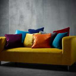 Mustard Velvet Cushion Feather Filled, Double Sided - 45 X 45cm - thumbnail 3