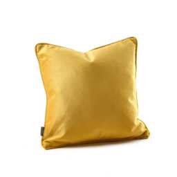 Mustard Velvet Cushion Feather Filled, Double Sided - 45 X 45cm