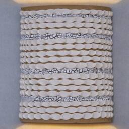 Unique Wall Lamp. Living Room Sconce Lighting. Half Cylinder Brown & White Ceramic Sconce - thumbnail 2