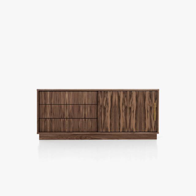 Mid-Century Sideboard, Dresser, Commode, Credenza Made Of Walnut Vaneer - Livlo O-S11 - image 1