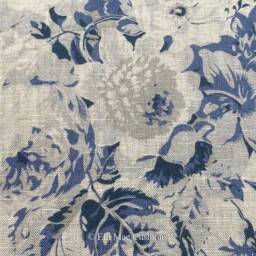 Cabbages & Roses Constance Designer Linen Navy Blue Vintage Shabby Chic Cushion Cover - thumbnail 4