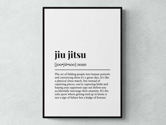 Jiu Jitsu Funny Definition Sport Gift Wall Art Print - image 1