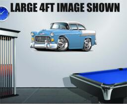 1955 Chevy Bel Air Hotrod Truck Vinyl Decal Wall Graphic - thumbnail 1