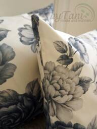 Pillowcase 50 X cm Grey Roses, Decorative Pillows, Favourite Interior, Living Room, Garden/Nature Spring - thumbnail 2