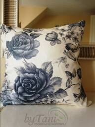 Pillowcase 50 X cm Grey Roses, Decorative Pillows, Favourite Interior, Living Room, Garden/Nature Spring - thumbnail 3