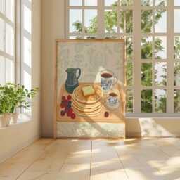 Pancake Breakfast Poster, Kitchen Wall Art, Food Illustration Print - thumbnail 4