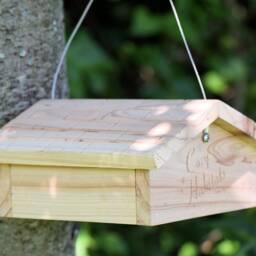 Cedar Woodpecker Feeder For Upside-Down Eating Birds - Holds Suet Or Peanuts Nuthatches, Chickadees, Finches, & Warblers Garden Decor - thumbnail 4