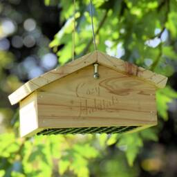 Cedar Woodpecker Feeder For Upside-Down Eating Birds - Holds Suet Or Peanuts Nuthatches, Chickadees, Finches, & Warblers Garden Decor