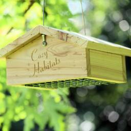 Cedar Woodpecker Feeder For Upside-Down Eating Birds - Holds Suet Or Peanuts Nuthatches, Chickadees, Finches, & Warblers Garden Decor - thumbnail 2