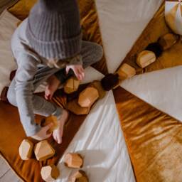 "Christmas Round Patchwork Mat ""Gold Candy" - thumbnail 3
