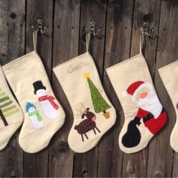 Personalized Christmas Stocking - Children Stockings in Snowmen, Christmas Tree, Reindeer & Nativity Large - thumbnail 3
