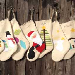 Personalized Christmas Stocking - Children Stockings in Snowmen, Christmas Tree, Reindeer & Nativity Large - thumbnail 2