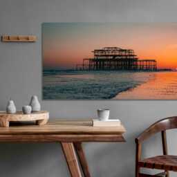 Brighton West Pier Sunset Canvas Print , Wall Art , Mounted Canvas Print Ready To Hang - thumbnail 2