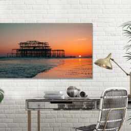 Brighton West Pier Sunset Canvas Print , Wall Art , Mounted Canvas Print Ready To Hang - thumbnail 3