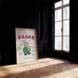 Babar The Elephant Anatony Print, Babar, Nursery Kids Bedroom, Girl, Boy, Playroom Wall Art, Unframed, A1/A2/A3/A4/A5, French Print - thumbnail 3
