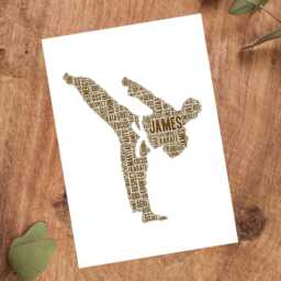Personalised Male Karate Word Art Print, Martial Arts Gift, Custom Wall Framed Picture, Present For Men, Boys Nl - thumbnail 3