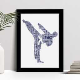 Personalised Male Karate Word Art Print, Martial Arts Gift, Custom Wall Framed Picture, Present For Men, Boys Nl - thumbnail 2