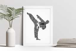 Personalised Male Karate Word Art Print, Martial Arts Gift, Custom Wall Framed Picture, Present For Men, Boys Nl - thumbnail 1