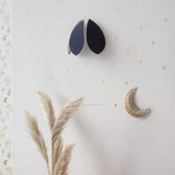 Flower Wall Lamp Night Blue & Gold - thumbnail 4