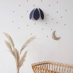 Flower Wall Lamp Night Blue & Gold - thumbnail 2