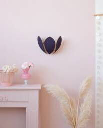 Flower Wall Lamp Night Blue & Gold