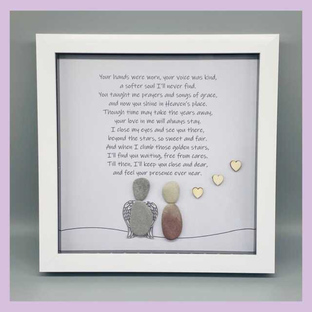 Religious Pebble Art Memorial Wall Gift, Sympathy Bereavement Keepsake For Loss Of Loved One - image 1