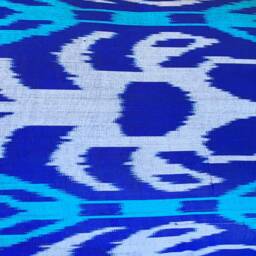 Blue Silk Ikat Cushion Cover Hand-Loomed Lumbar Pillow - 12.5 X 22.50 - thumbnail 3