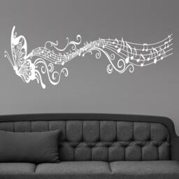 Flying Butterfly Wall Decal Music Notes Vinyl Mural Home House Art Decor Free Shipping L176 - thumbnail 1