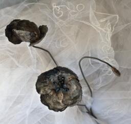 Metal Flower Branch Poppy Bouquet Forged Sculpture 6Th Iron Anniversary By The Steel Style Things - thumbnail 1