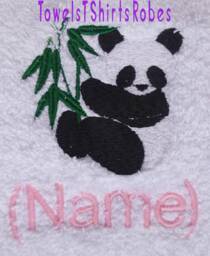 Personalized Panda Cotton Towel Embroidered Name & Logo