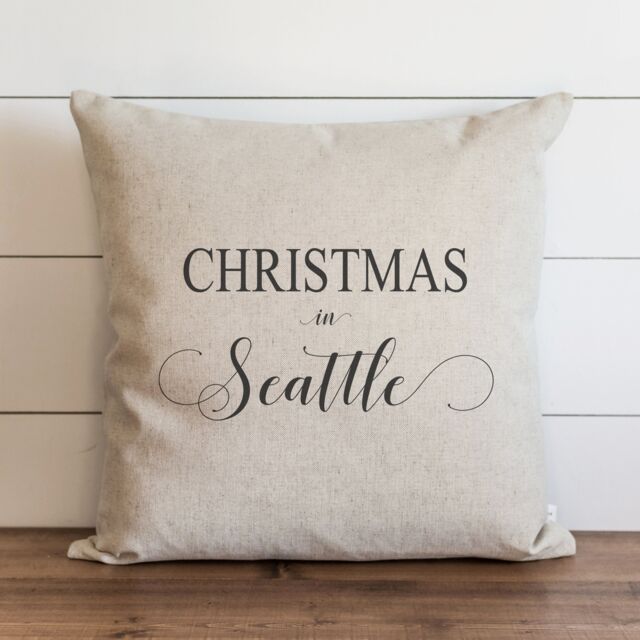Christmas in Seattle Custom - Pillow Cover Holiday Covers Decor 20 X 18 - image 1