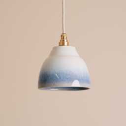Blue & White Small Element Pendant Light in Ceramic Brass/Nickel - thumbnail 3