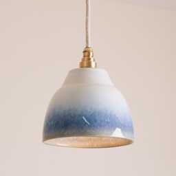 Blue & White Small Element Pendant Light in Ceramic Brass/Nickel - thumbnail 1