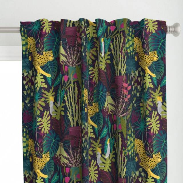 Boho Curtain Panel - Botanical Lush Plants Garden Tropical Paradise Bohemian Custom Life By Michaelzindell - image 1