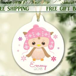 2018 Christmas Ornament For Baby - Personalized Children's Owl - thumbnail 3