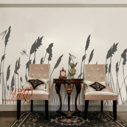 Reed Grass Dragonfly Wall Decal, Nature Nursery Decor, Removable Vinyl Sticker - thumbnail 3