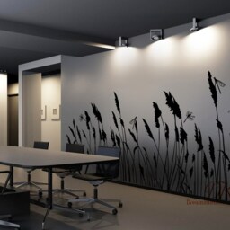 Reed Grass Dragonfly Wall Decal, Nature Nursery Decor, Removable Vinyl Sticker - thumbnail 2