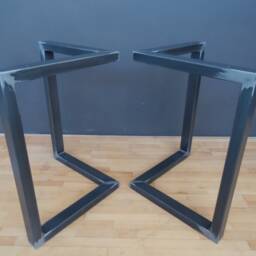 "Metal Bracket Table Legs, Steel Dining 28"" W, Height 26"" - 30" - thumbnail 3