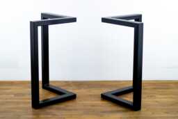 "Metal Bracket Table Legs, Steel Dining 28"" W, Height 26"" - 30" - thumbnail 1