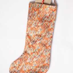 Luxury Mulberry Silk Christmas Stocking, Handpainted Design, Padded, Loop For Hanging, Gift Christmas, Unique Home Decor - thumbnail 2