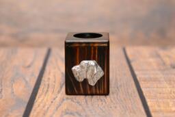 German Wirehaired Pointer - Wooden Candlestick With Dog, Souvenir, Decoration, Limited Edition, Collection - thumbnail 1