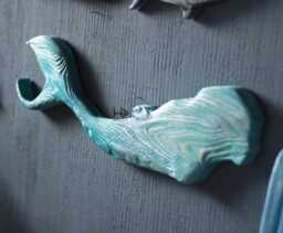 Handmade Wooden Fish Wall Decor, Coastal Nautical Art, Rustic Beach House Decoration - thumbnail 1