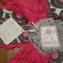 Daisy Baby Blanket Hot Pink Minky Cuddle Lovie - thumbnail 3